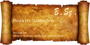 Bozsin Szabolcs névjegykártya